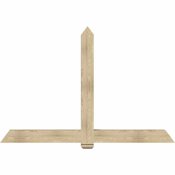 Ekena Millwork Eugene Rough Sawn Timber Gable Bracket, Douglas Fir, 84"W x 56"H x 6"D x 6"F, 16/12 Pitch GBW084X56X0606EUG00RDF - main